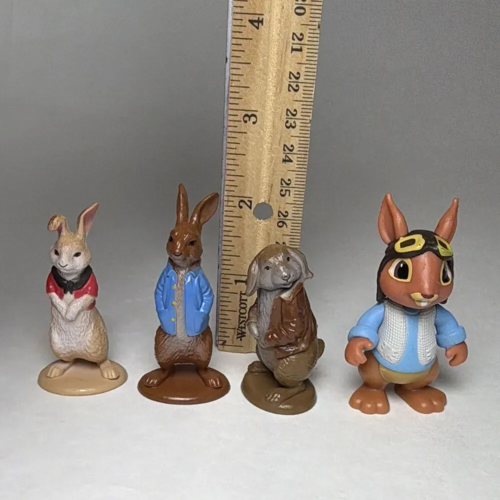 Rabbit Figurines Set of 4, Pilot Bunny w/ Goggles